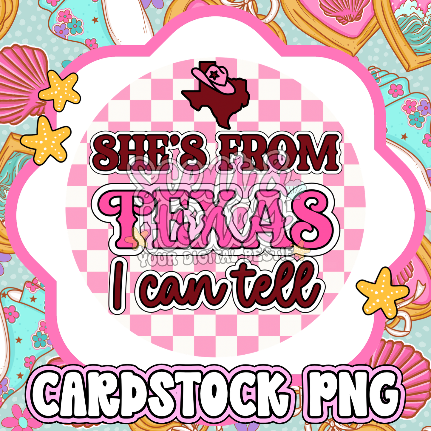 She’s From Texas Maroon Cardstock PNG