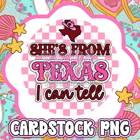 She’s From Texas Maroon Cardstock PNG