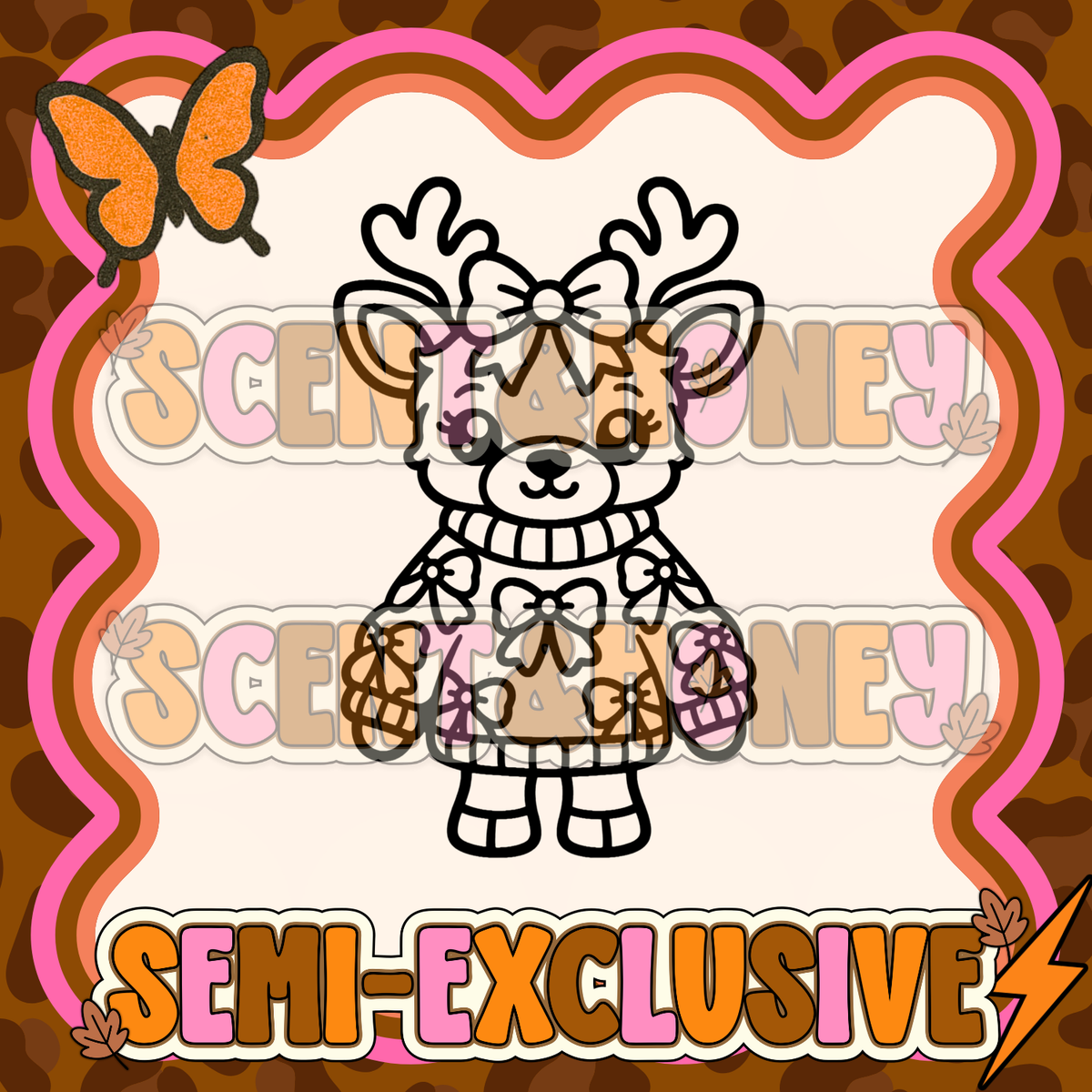 **SEMI-EXCLUSIVE** Reindeer in Bow Sweater PNG