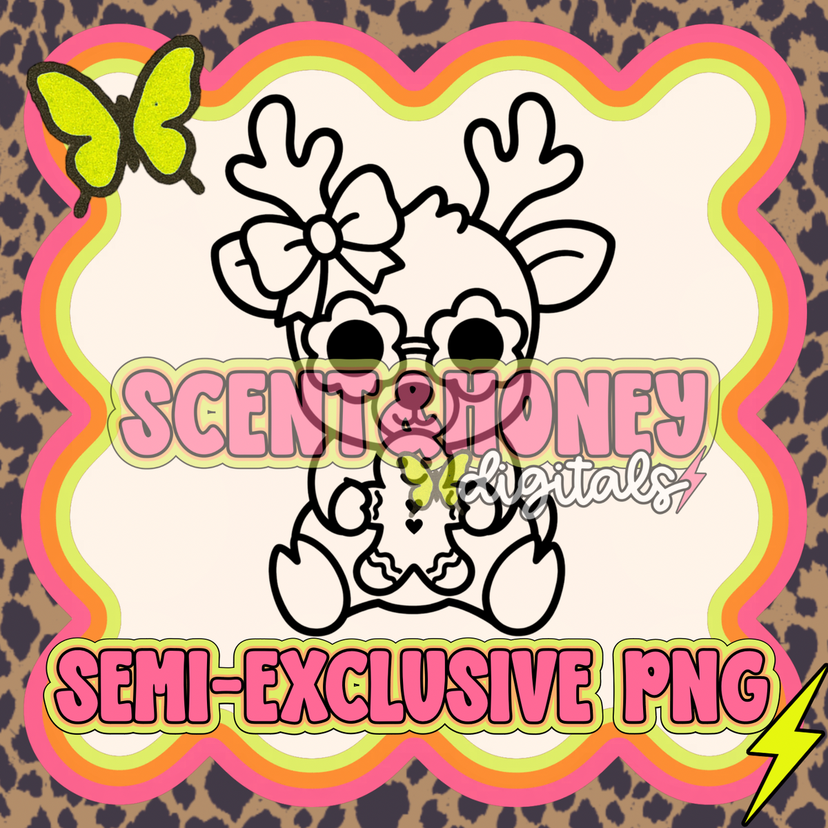 **SEMI-EXCLUSIVE** Reindeer with Gingerbread Man PNG