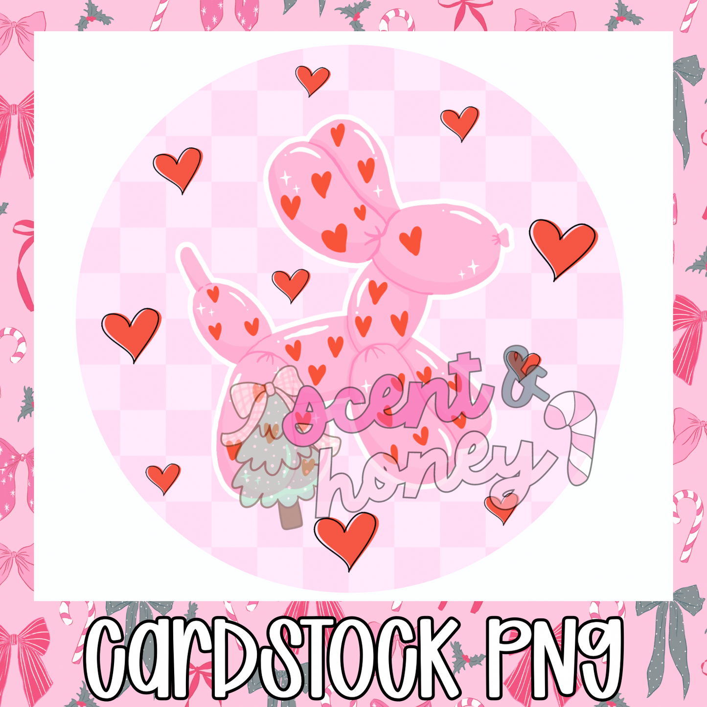 Vday Balloon Dog Cardstock PNG