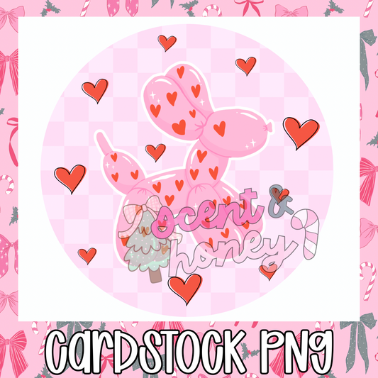 Vday Balloon Dog Cardstock PNG