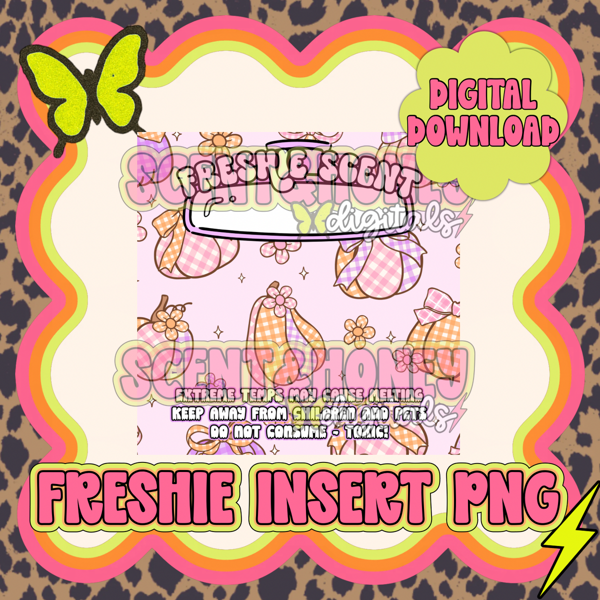 Gingham Pumpkins Freshie Insert