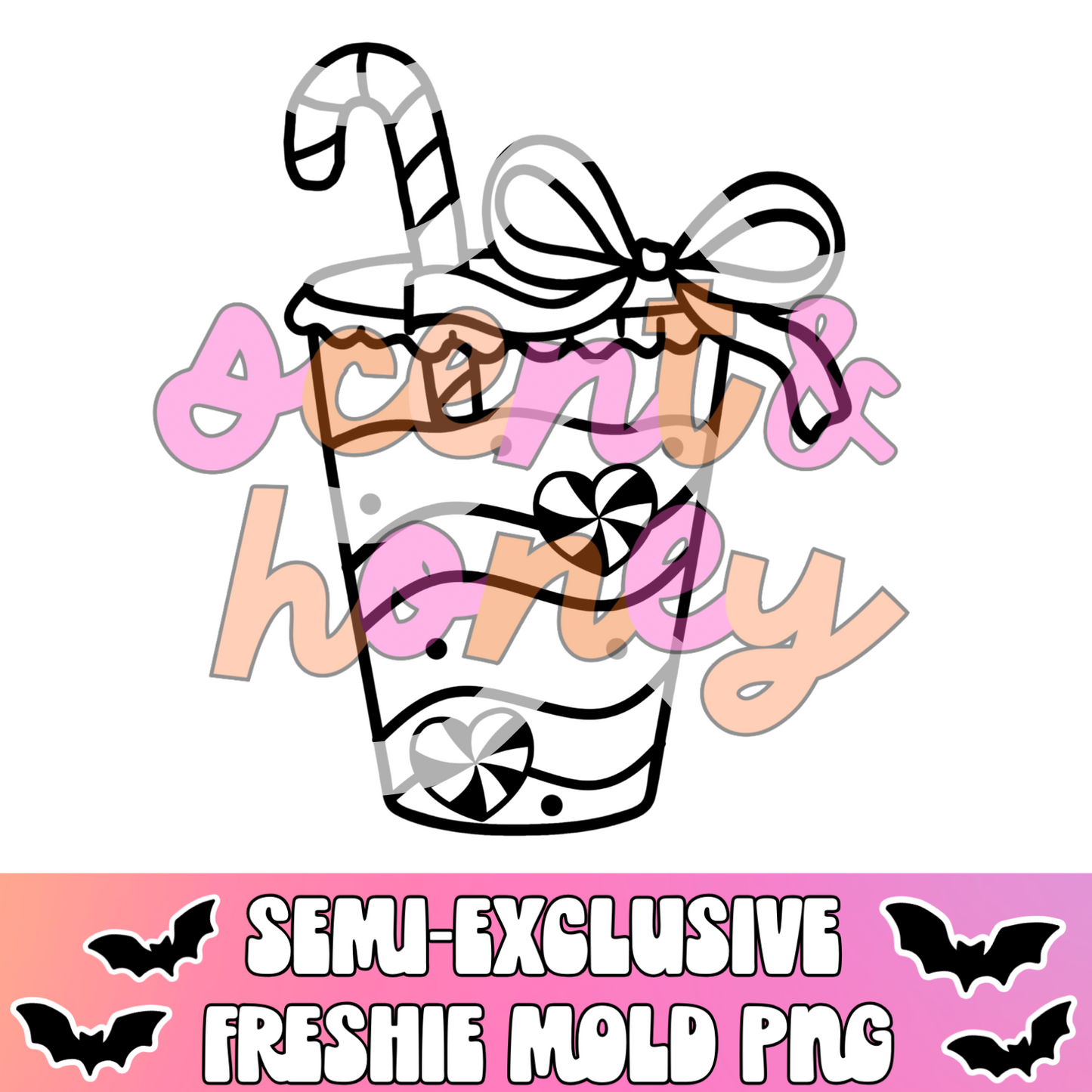 **SEMI-EXCLUSIVE** Candy Cane Straw Iced Coffee PNG Download