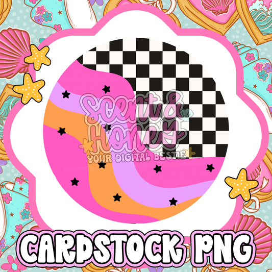 Retro Stars (pink & purple) Cardstock PNG