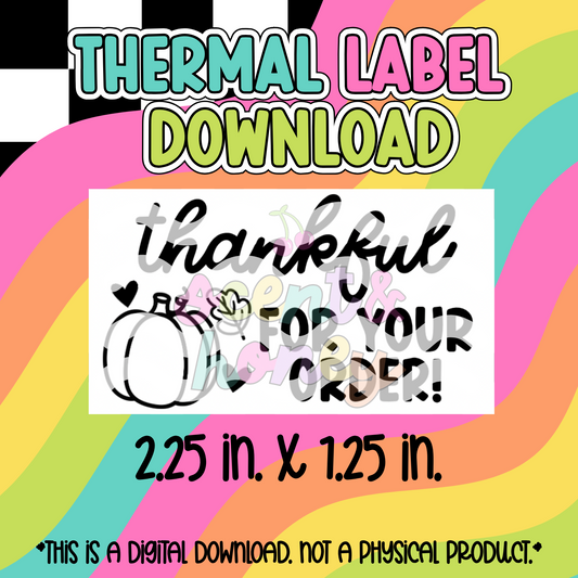 Thankful Thermal Label