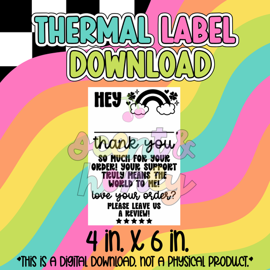Hey! Clovers (4x6) Thermal Label