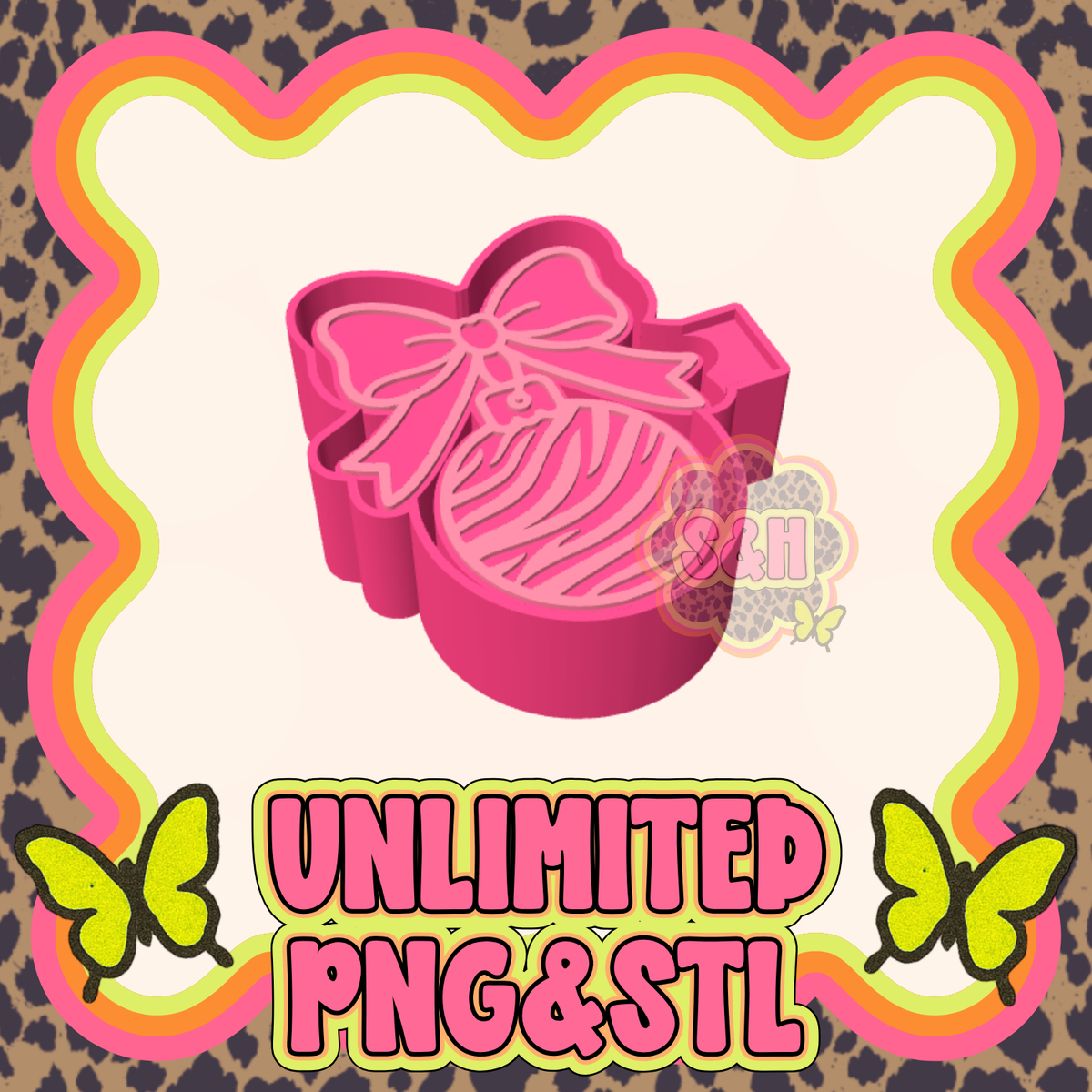 UNLIMITED - Zebra Print Ornament PNG/STL
