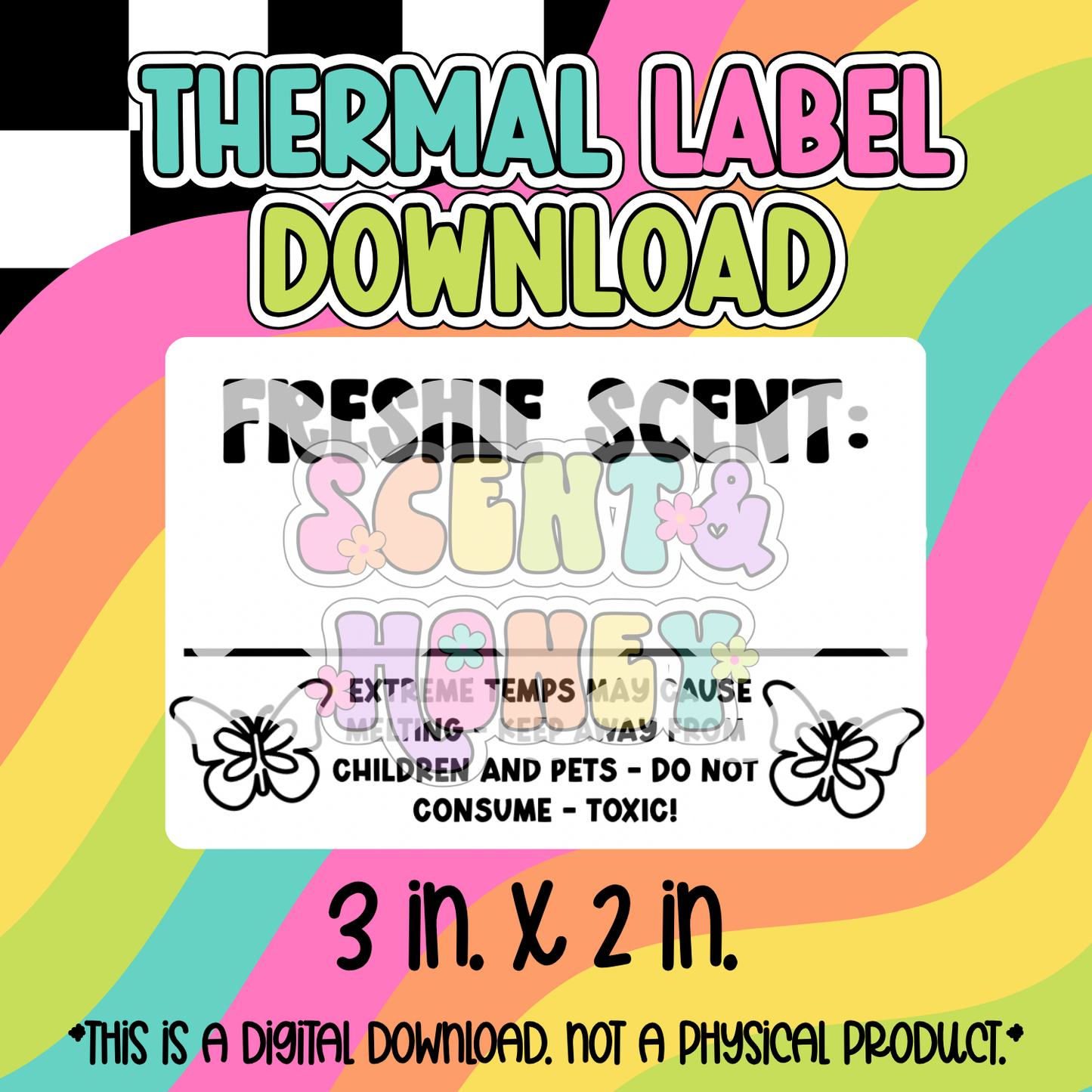 Freshie Scent - butterflies (3x2) Thermal Label