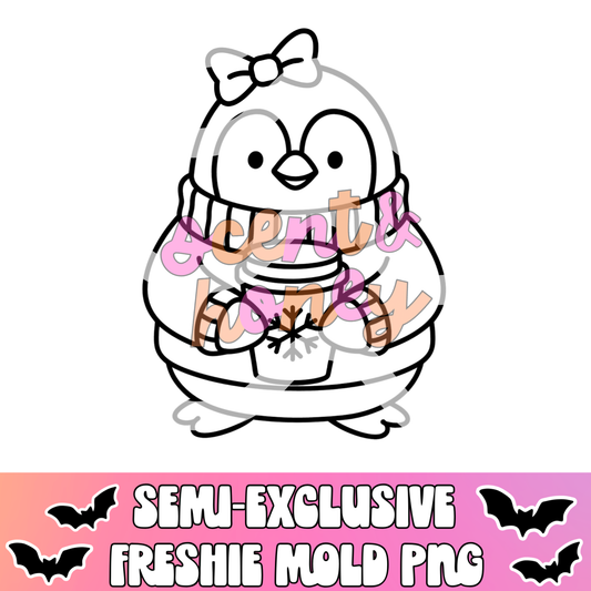 **SEMI-EXCLUSIVE** Penguin with Coffee PNG