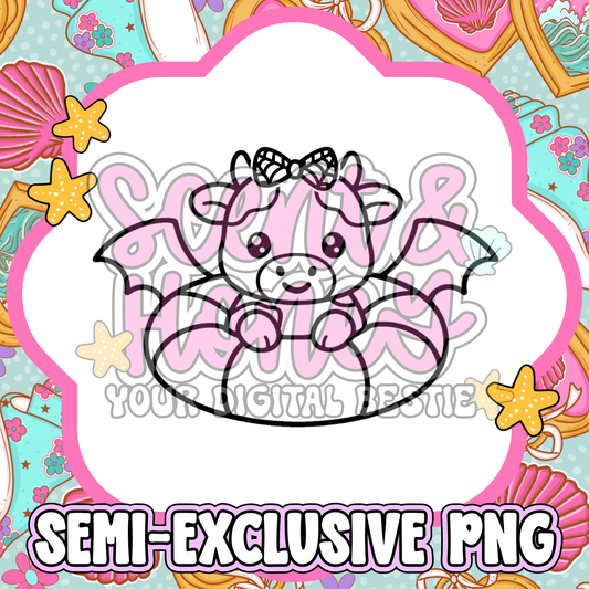 **SEMI-EXCLUSIVE** Cow in Bat Floatie PNG