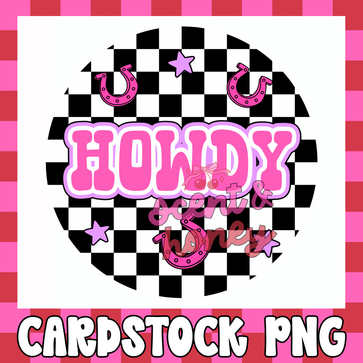 Retro Howdy Cardstock PNG