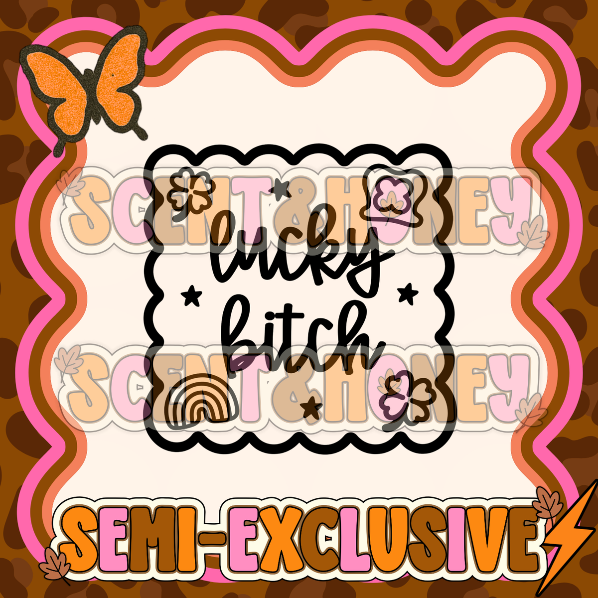 **SEMI-EXCLUSIVE** Lucky Bitch Charm Frame PNG